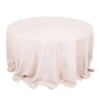 Premium Polyester 132" Round Tablecloth Blush - Seamless 220GSM Wrinkle - Resistant Table Cover - Bell Racket Store