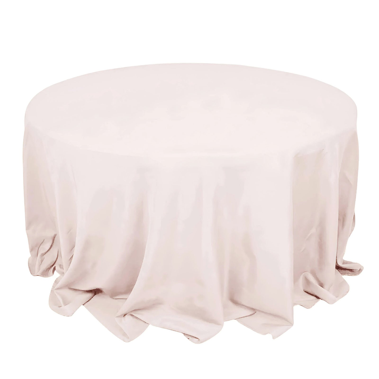Premium Polyester 132" Round Tablecloth Blush - Seamless 220GSM Wrinkle - Resistant Table Cover - Bell Racket Store