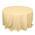 Premium Polyester 132" Round Tablecloth Champagne - Seamless 220GSM Wrinkle-Resistant Table Cover