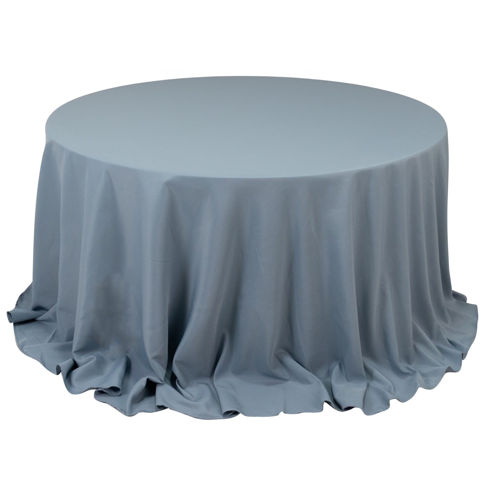 Premium Polyester 132" Round Tablecloth Dusty Blue - Seamless 220GSM Wrinkle - Resistant Table Cover - Bell Racket Store