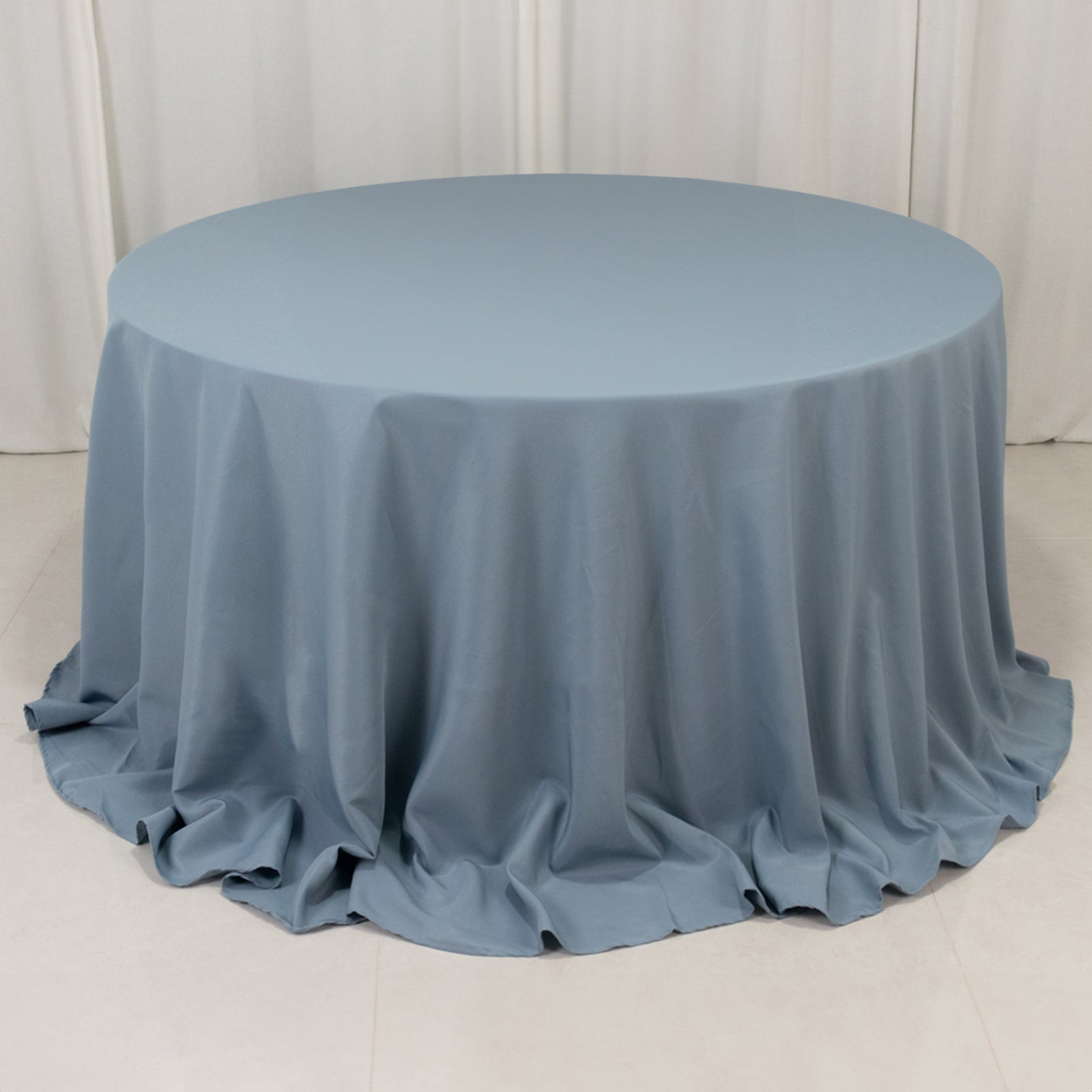 Premium Polyester 132" Round Tablecloth Dusty Blue - Seamless 220GSM Wrinkle - Resistant Table Cover - Bell Racket Store