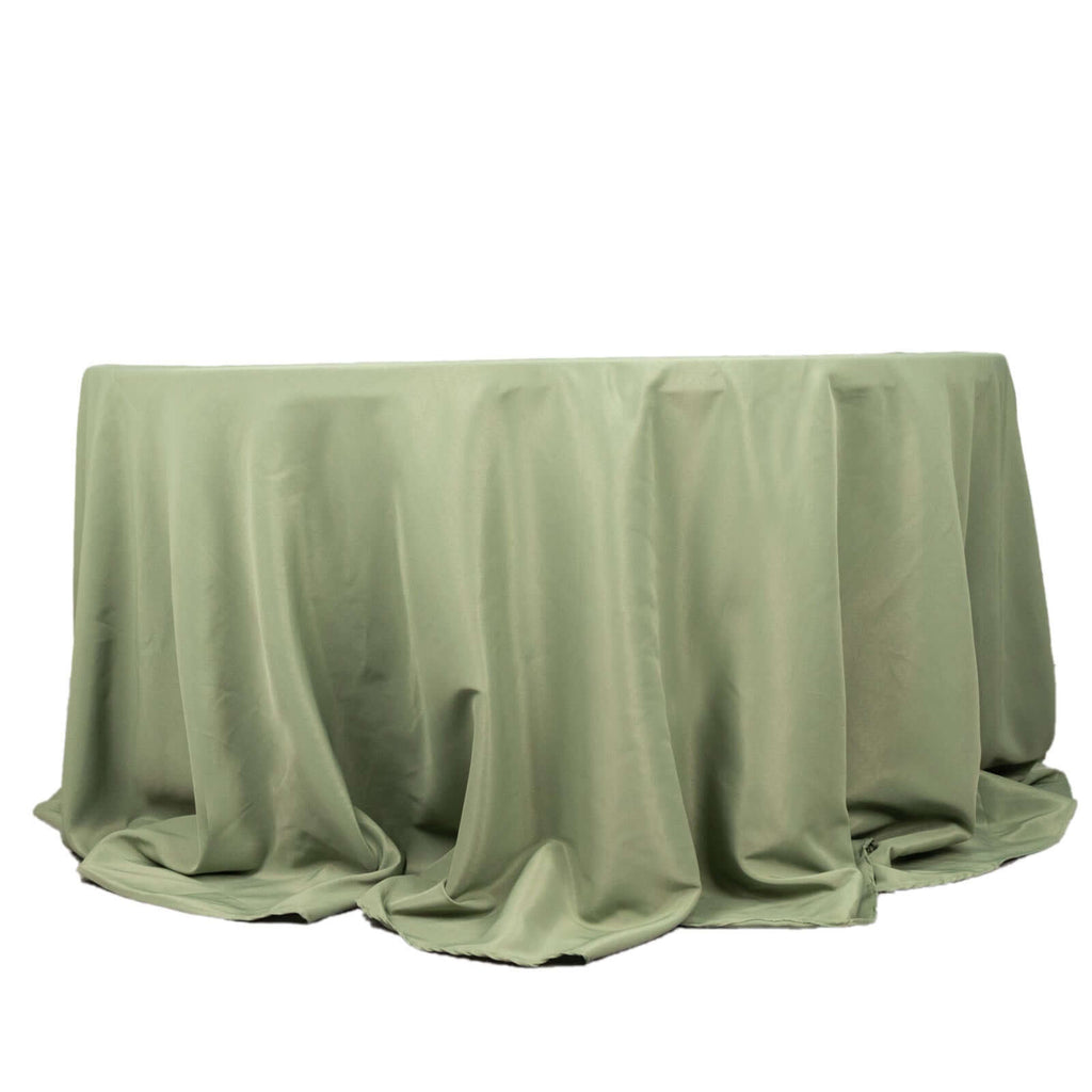 Premium Polyester 132" Round Tablecloth Dusty Sage Green - Seamless 220GSM Wrinkle - Resistant Table Cover - Bell Racket Store