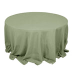 Premium Polyester 132" Round Tablecloth Dusty Sage Green - Seamless 220GSM Wrinkle - Resistant Table Cover - Bell Racket Store