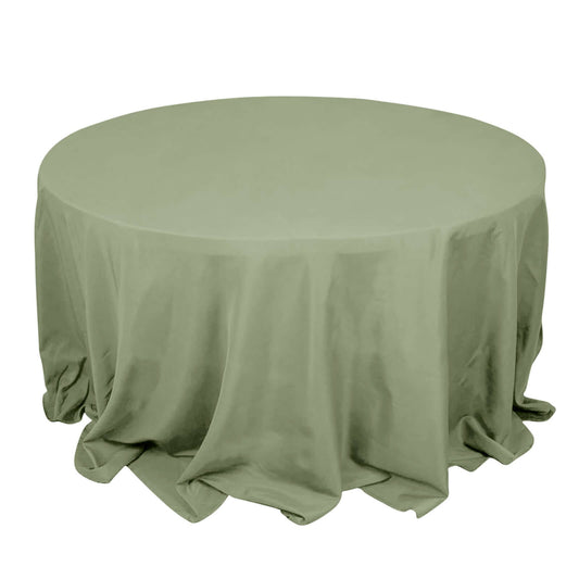Premium Polyester 132" Round Tablecloth Dusty Sage Green - Seamless 220GSM Wrinkle - Resistant Table Cover - Bell Racket Store