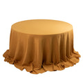 Premium Polyester 132" Round Tablecloth Gold - Seamless 220GSM Wrinkle - Resistant Design for Upscale Occasions - Bell Racket Store