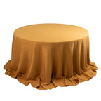 Premium Polyester 132" Round Tablecloth Gold - Seamless 220GSM Wrinkle - Resistant Design for Upscale Occasions - Bell Racket Store