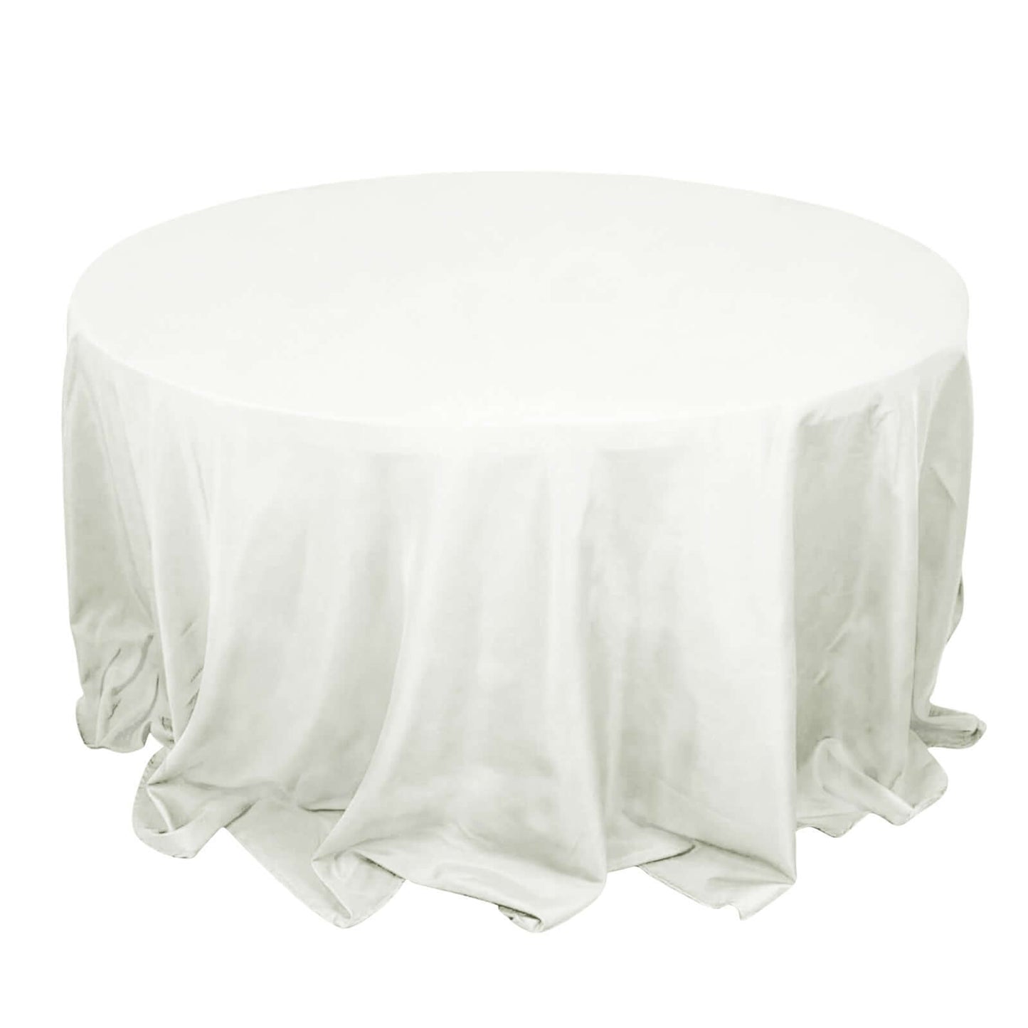 Premium Polyester 132" Round Tablecloth Ivory - Seamless 220GSM Wrinkle - Resistant Table Cover - NestOCart