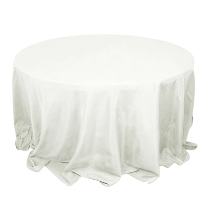 Premium Polyester 132" Round Tablecloth Ivory - Seamless 220GSM Wrinkle - Resistant Table Cover - NestOCart