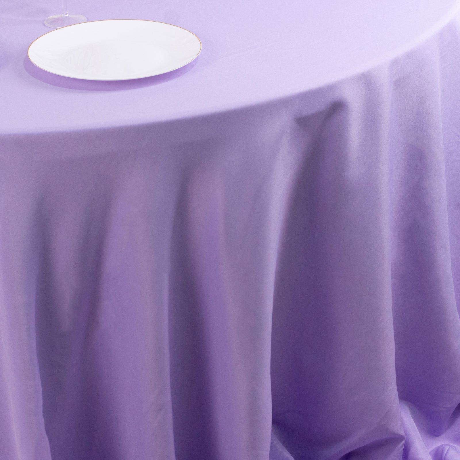 Premium Polyester 132" Round Tablecloth Lavender Lilac - Seamless 220GSM Wrinkle - Resistant Table Cover - Bell Racket Store