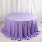 Premium Polyester 132" Round Tablecloth Lavender Lilac - Seamless 220GSM Wrinkle - Resistant Table Cover - Bell Racket Store