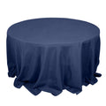Premium Polyester 132" Round Tablecloth Navy Blue - Seamless 220GSM Wrinkle-Resistant Table Cover