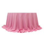 Premium Polyester 132" Round Tablecloth Pink - Seamless 220GSM Wrinkle - Resistant Table Cover - Bell Racket Store