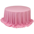Premium Polyester 132" Round Tablecloth Pink - Seamless 220GSM Wrinkle - Resistant Table Cover - Bell Racket Store