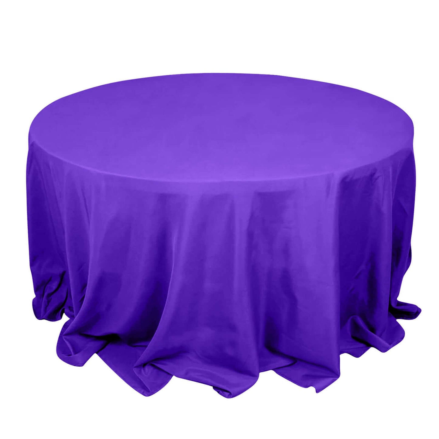 Premium Polyester 132" Round Tablecloth Purple - Seamless 220GSM Wrinkle - Resistant Table Cover - Bell Racket Store