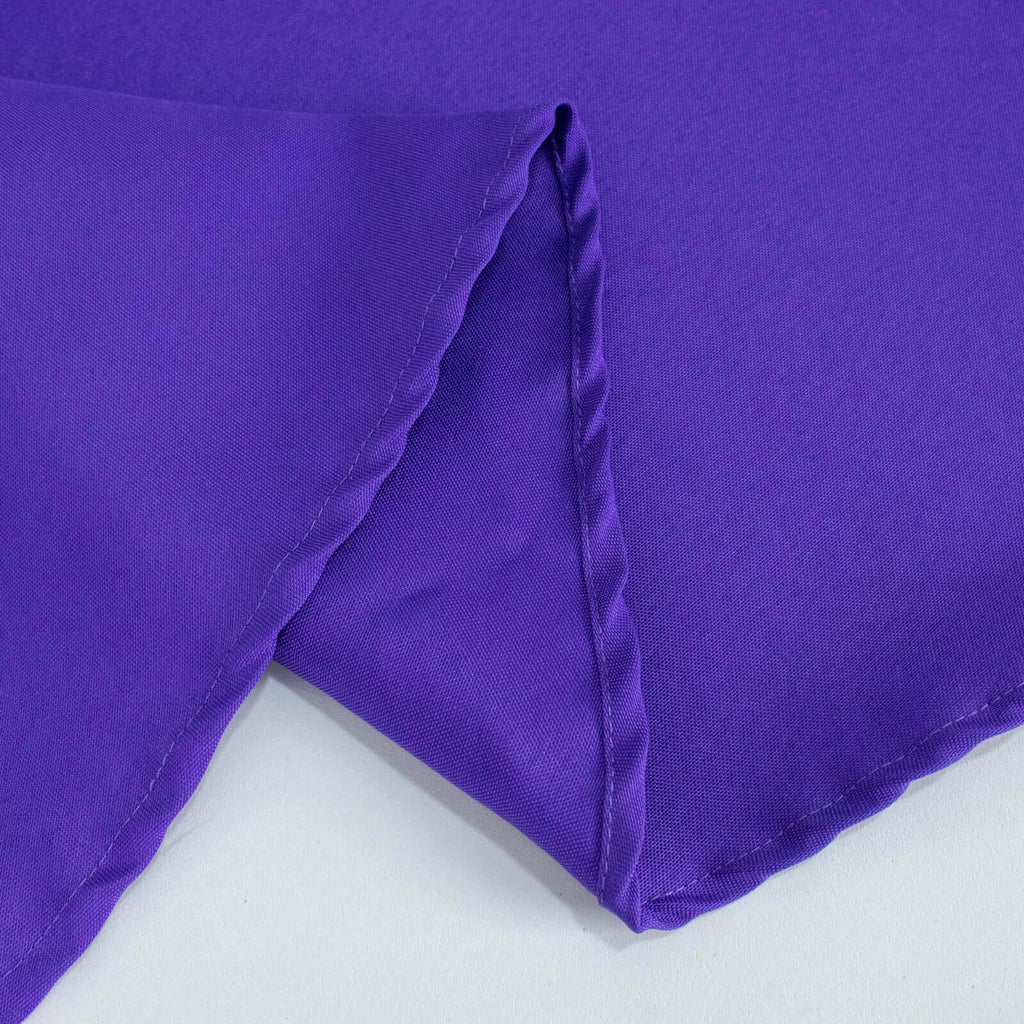 Premium Polyester 132" Round Tablecloth Purple - Seamless 220GSM Wrinkle - Resistant Table Cover - Bell Racket Store