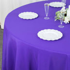 Premium Polyester 132" Round Tablecloth Purple - Seamless 220GSM Wrinkle - Resistant Table Cover - Bell Racket Store