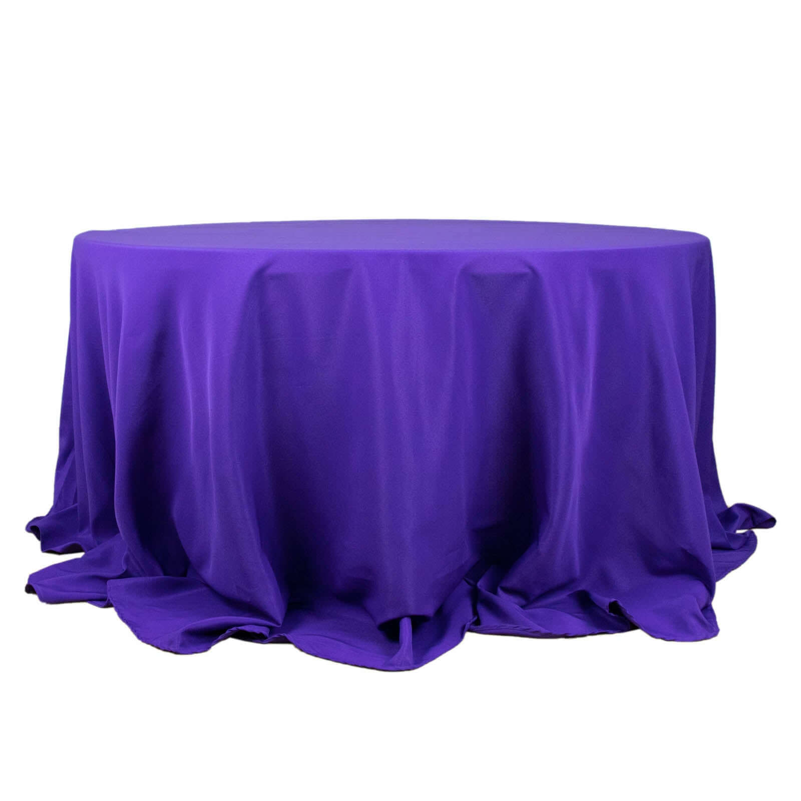 Premium Polyester 132" Round Tablecloth Purple - Seamless 220GSM Wrinkle - Resistant Table Cover - Bell Racket Store