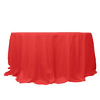 Premium Polyester 132" Round Tablecloth Red - Seamless 220GSM Wrinkle - Resistant Table Cover - Bell Racket Store
