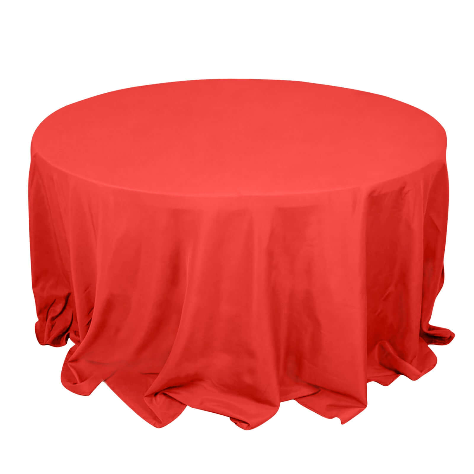 Premium Polyester 132" Round Tablecloth Red - Seamless 220GSM Wrinkle - Resistant Table Cover - Bell Racket Store