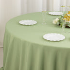 Premium Polyester 132" Round Tablecloth Sage Green - Seamless 220GSM Wrinkle - Resistant Table Cover - Bell Racket Store