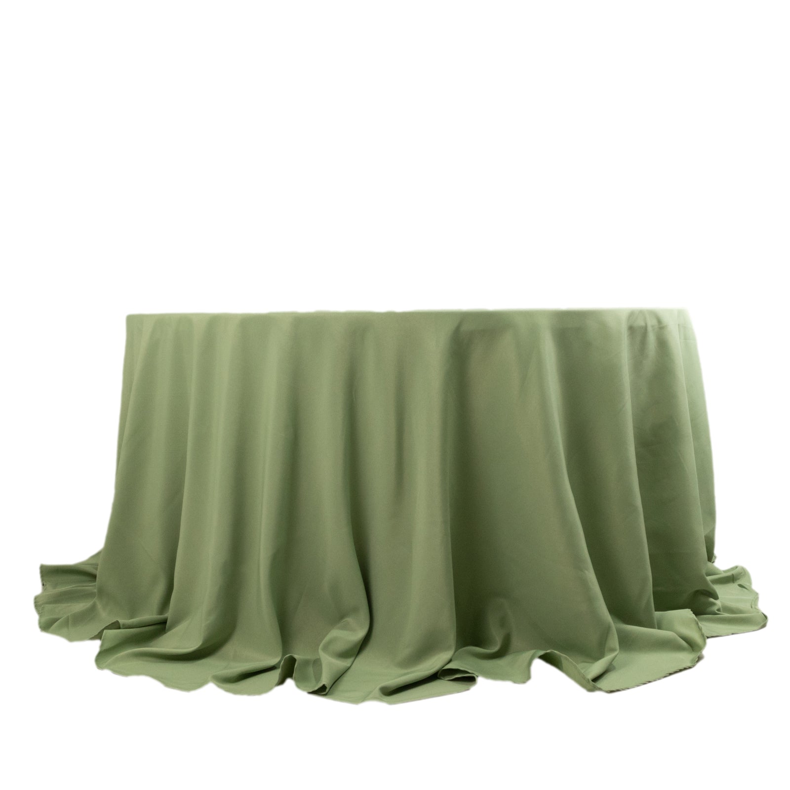 Premium Polyester 132" Round Tablecloth Sage Green - Seamless 220GSM Wrinkle - Resistant Table Cover - Bell Racket Store