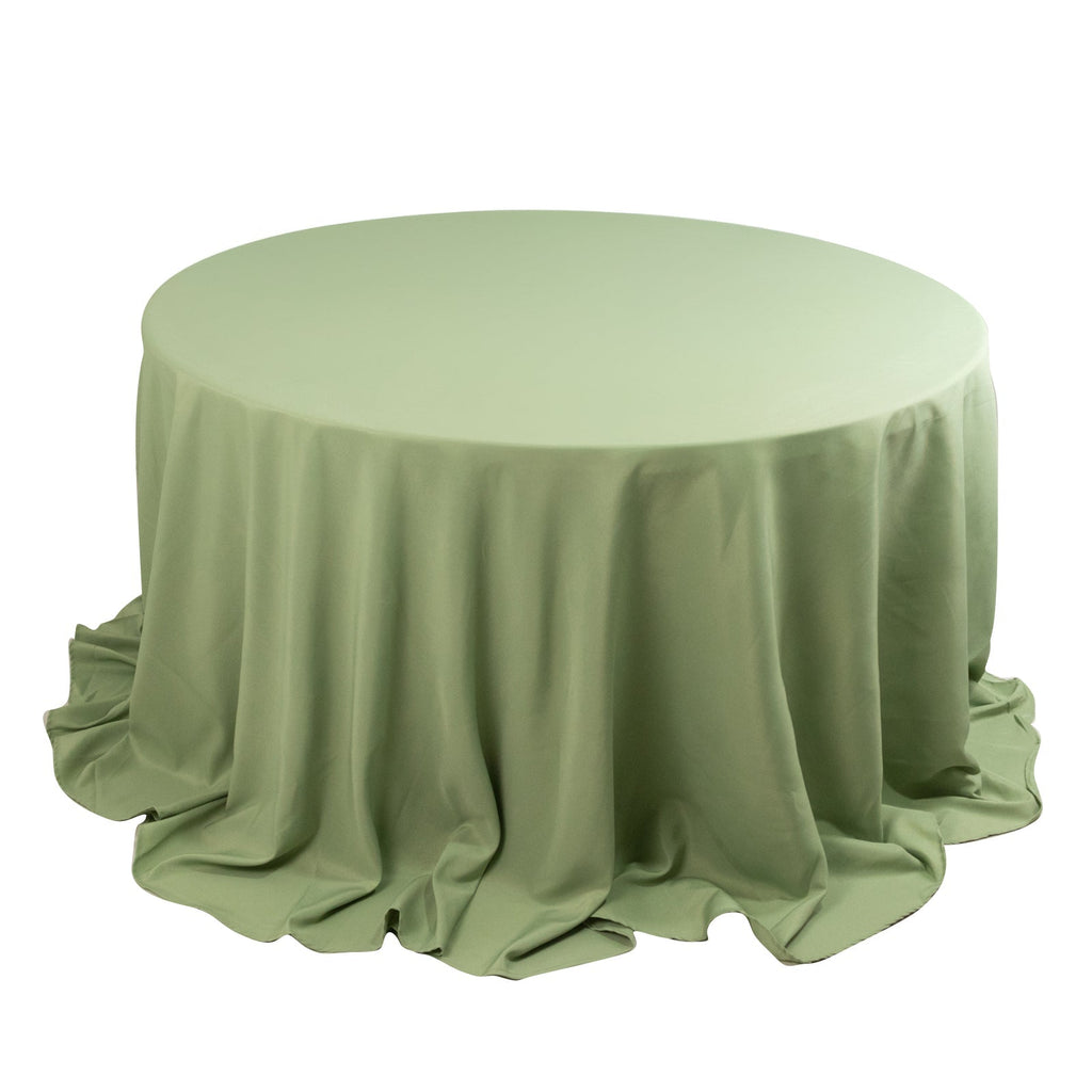 Premium Polyester 132" Round Tablecloth Sage Green - Seamless 220GSM Wrinkle - Resistant Table Cover - Bell Racket Store