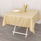 Premium Polyester 54"x54" Square Tablecloth Beige - Stain and Wrinkle - Resistant 220GSM Table Cover - Bell Racket Store