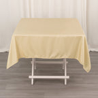 Premium Polyester 54"x54" Square Tablecloth Beige - Stain and Wrinkle - Resistant 220GSM Table Cover - Bell Racket Store