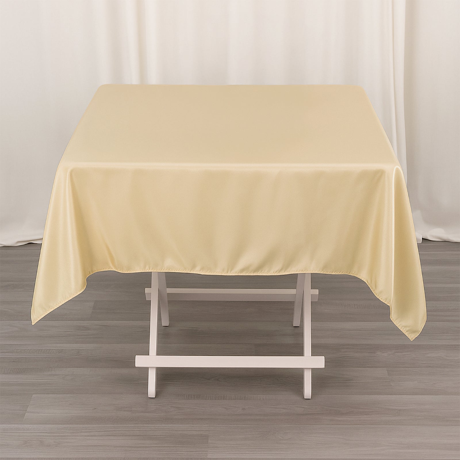 Premium Polyester 54"x54" Square Tablecloth Beige - Stain and Wrinkle - Resistant 220GSM Table Cover - Bell Racket Store