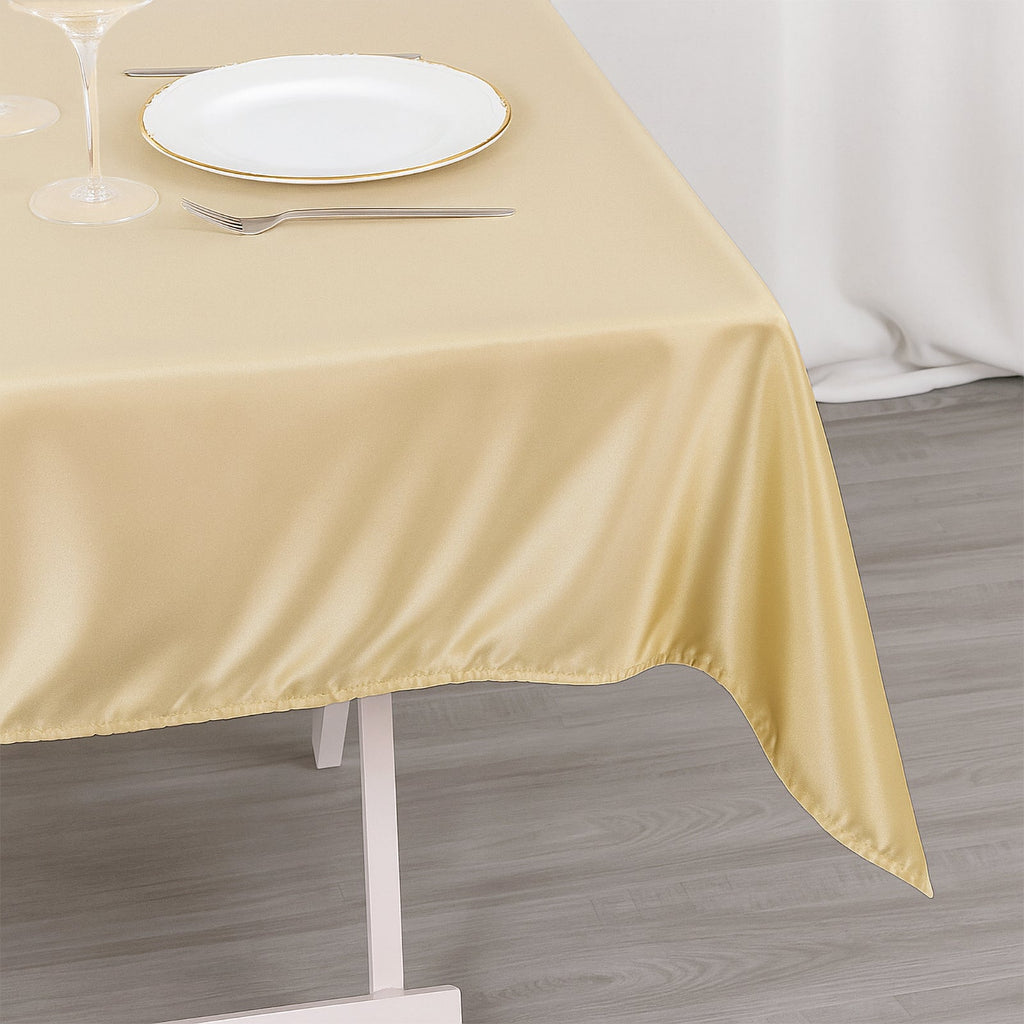 Premium Polyester 54"x54" Square Tablecloth Beige - Stain and Wrinkle - Resistant 220GSM Table Cover - Bell Racket Store