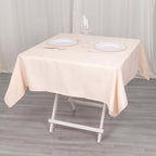 Premium Polyester 54"x54" Square Tablecloth Blush - Stain and Wrinkle - Resistant 220GSM Table Cover - Bell Racket Store