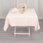 Premium Polyester 54"x54" Square Tablecloth Blush - Stain and Wrinkle - Resistant 220GSM Table Cover - Bell Racket Store
