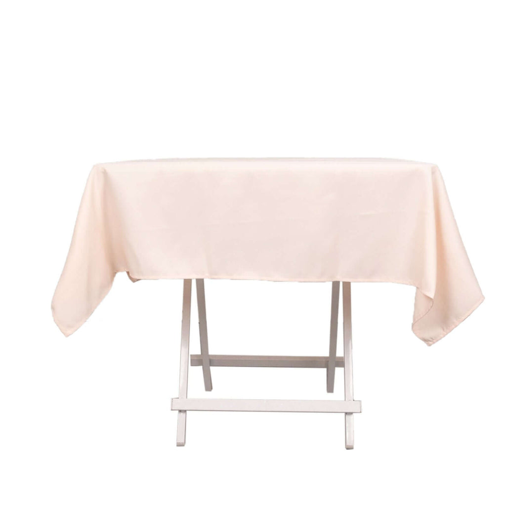 Premium Polyester 54"x54" Square Tablecloth Blush - Stain and Wrinkle - Resistant 220GSM Table Cover - Bell Racket Store