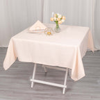 Premium Polyester 54"x54" Square Tablecloth Blush - Stain and Wrinkle - Resistant 220GSM Table Cover - Bell Racket Store