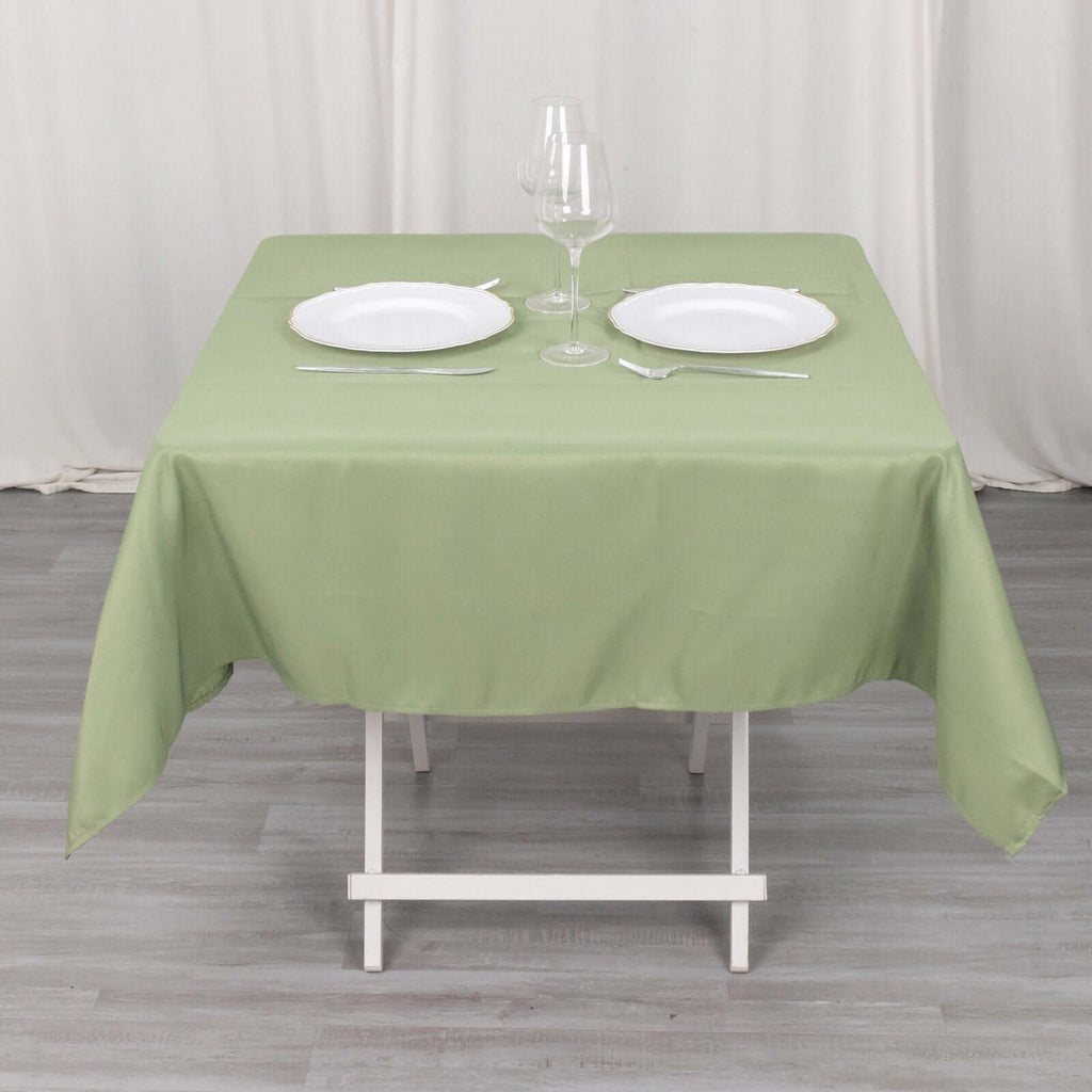 Premium Polyester 54"x54" Square Tablecloth Dusty Sage Green - 220GSM Stain and Wrinkle - Resistant Table Cover - Bell Racket Store