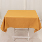 Premium Polyester 54"x54" Square Tablecloth Gold - Stain and Wrinkle - Resistant 220GSM Finish for Weddings & Events - Bell Racket Store