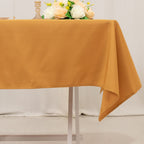 Premium Polyester 54"x54" Square Tablecloth Gold - Stain and Wrinkle - Resistant 220GSM Finish for Weddings & Events - Bell Racket Store