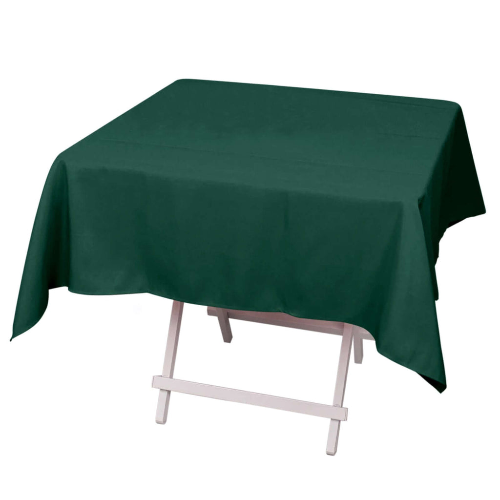 Premium Polyester 54"x54" Square Tablecloth Hunter Emerald Green - 220GSM Stain and Wrinkle - Resistant Table Cover - Bell Racket Store