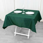 Premium Polyester 54"x54" Square Tablecloth Hunter Emerald Green - 220GSM Stain and Wrinkle - Resistant Table Cover - Bell Racket Store