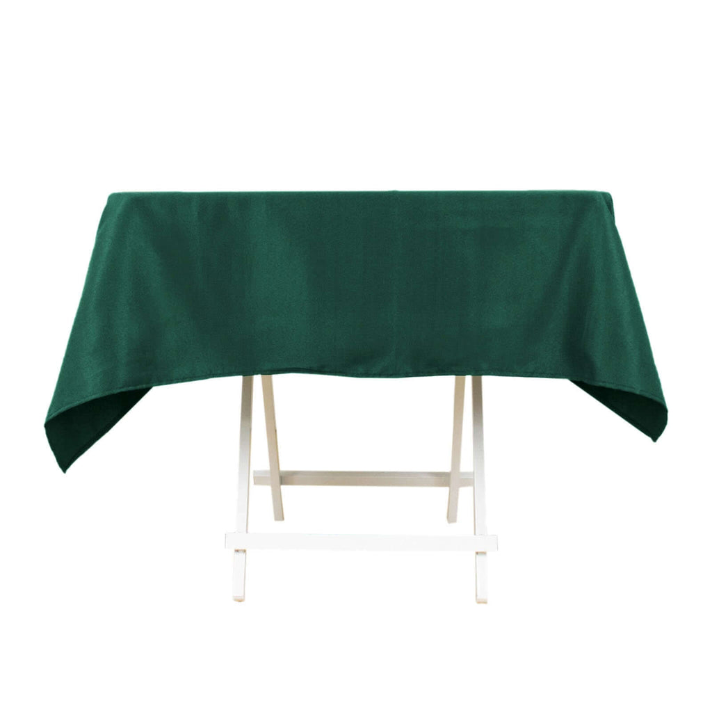 Premium Polyester 54"x54" Square Tablecloth Hunter Emerald Green - 220GSM Stain and Wrinkle - Resistant Table Cover - Bell Racket Store