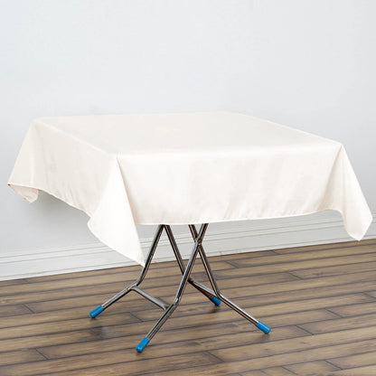 Premium Polyester 54"x54" Square Tablecloth Ivory - Stain and Wrinkle - Resistant 220GSM Table Cover - NestOCart