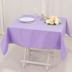 Premium Polyester 54"x54" Square Tablecloth Lavender Lilac - Stain and Wrinkle - Resistant 220GSM Table Cover - Bell Racket Store
