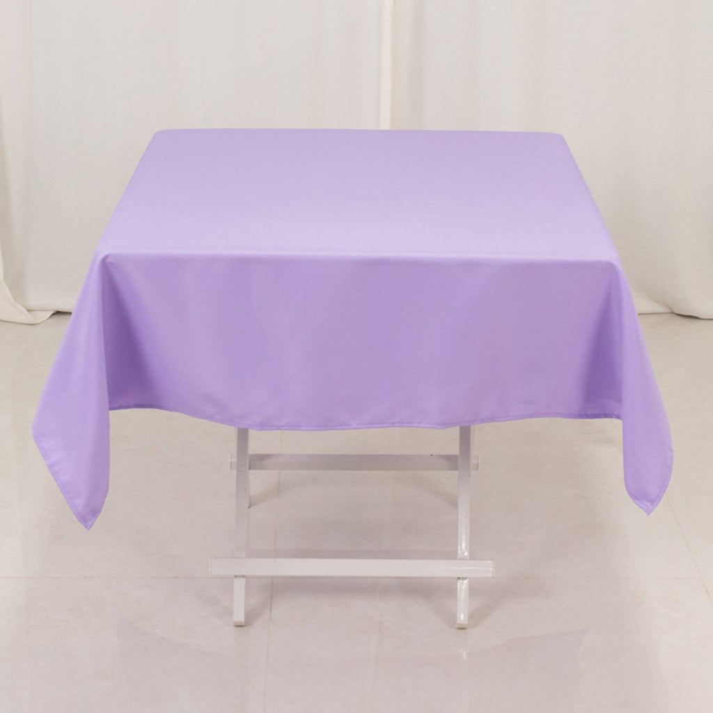 Premium Polyester 54"x54" Square Tablecloth Lavender Lilac - Stain and Wrinkle - Resistant 220GSM Table Cover - Bell Racket Store