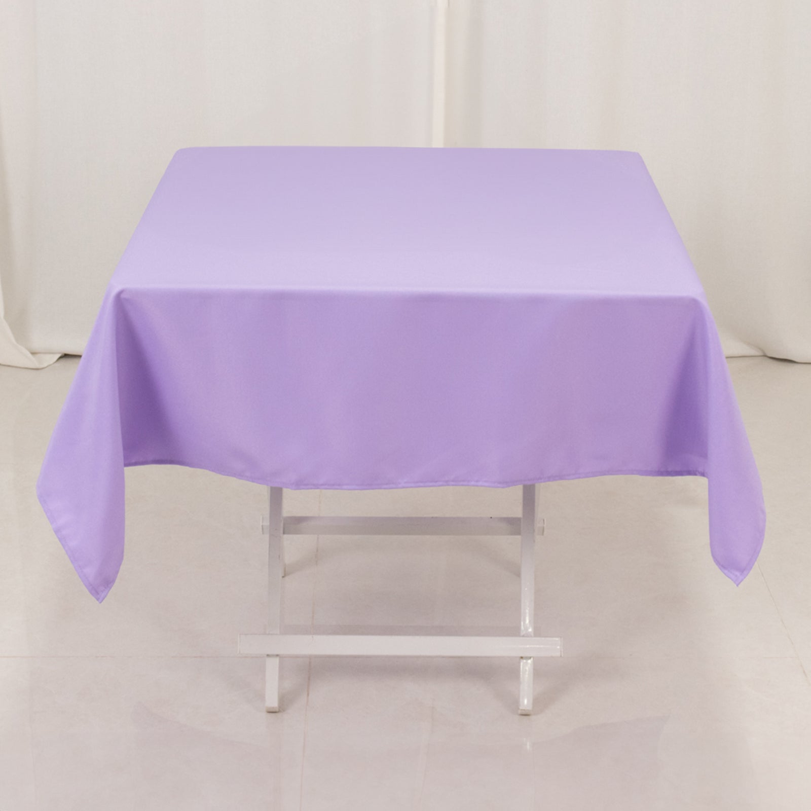 Premium Polyester 54"x54" Square Tablecloth Lavender Lilac - Stain and Wrinkle - Resistant 220GSM Table Cover - Bell Racket Store