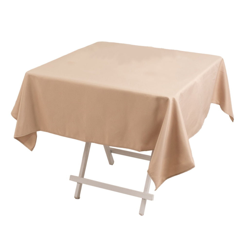 Premium Polyester 54"x54" Square Tablecloth Nude - 220GSM Stain and Wrinkle - Resistant Table Cover - Bell Racket Store