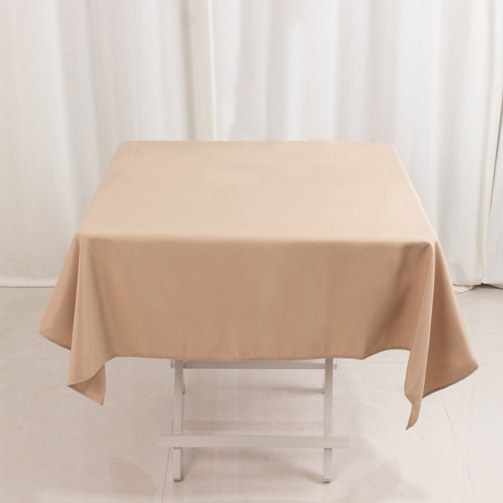 Premium Polyester 54"x54" Square Tablecloth Nude - 220GSM Stain and Wrinkle - Resistant Table Cover - Bell Racket Store
