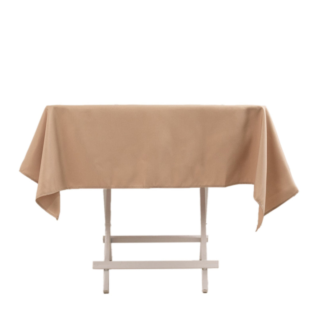 Premium Polyester 54"x54" Square Tablecloth Nude - 220GSM Stain and Wrinkle - Resistant Table Cover - Bell Racket Store