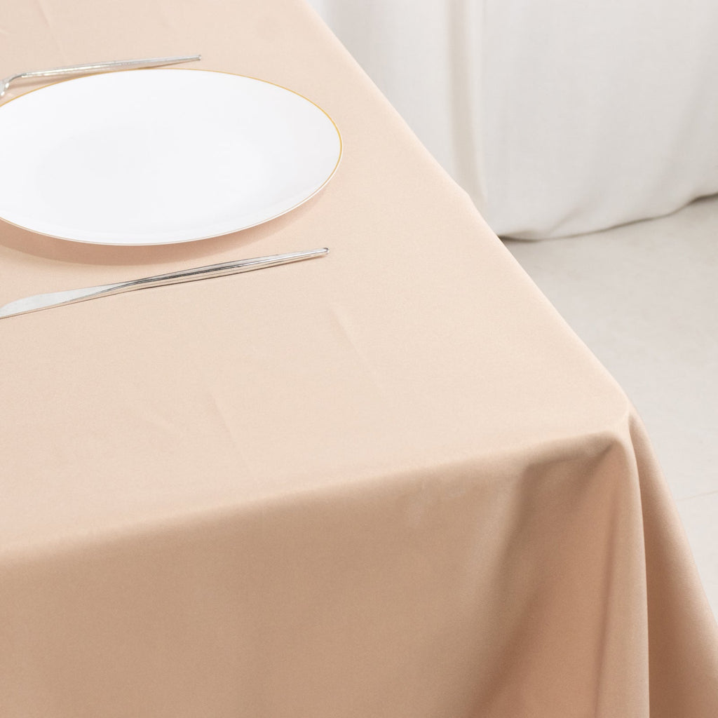 Premium Polyester 54"x54" Square Tablecloth Nude - 220GSM Stain and Wrinkle - Resistant Table Cover - Bell Racket Store