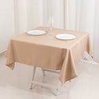 Premium Polyester 54"x54" Square Tablecloth Nude - 220GSM Stain and Wrinkle - Resistant Table Cover - Bell Racket Store