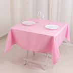 Premium Polyester 54"x54" Square Tablecloth Pink - Stain and Wrinkle - Resistant 220GSM Table Cover - Bell Racket Store